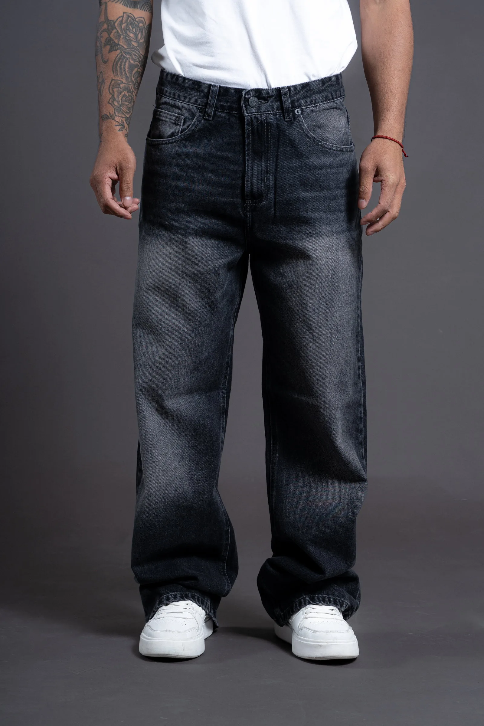 Jeans baggy gris oscuro BT