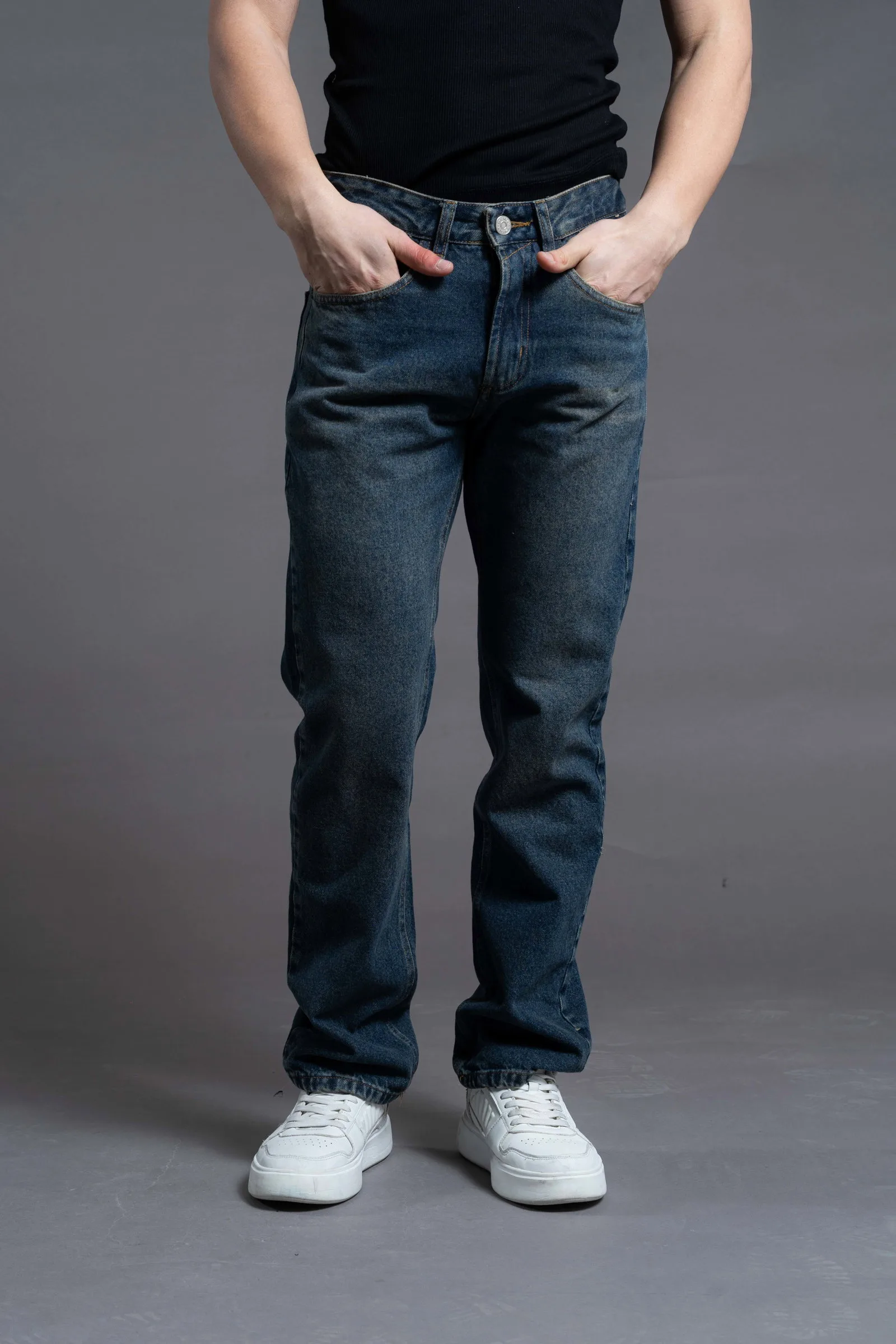 Jeans Relaxed verde oxido oscuro