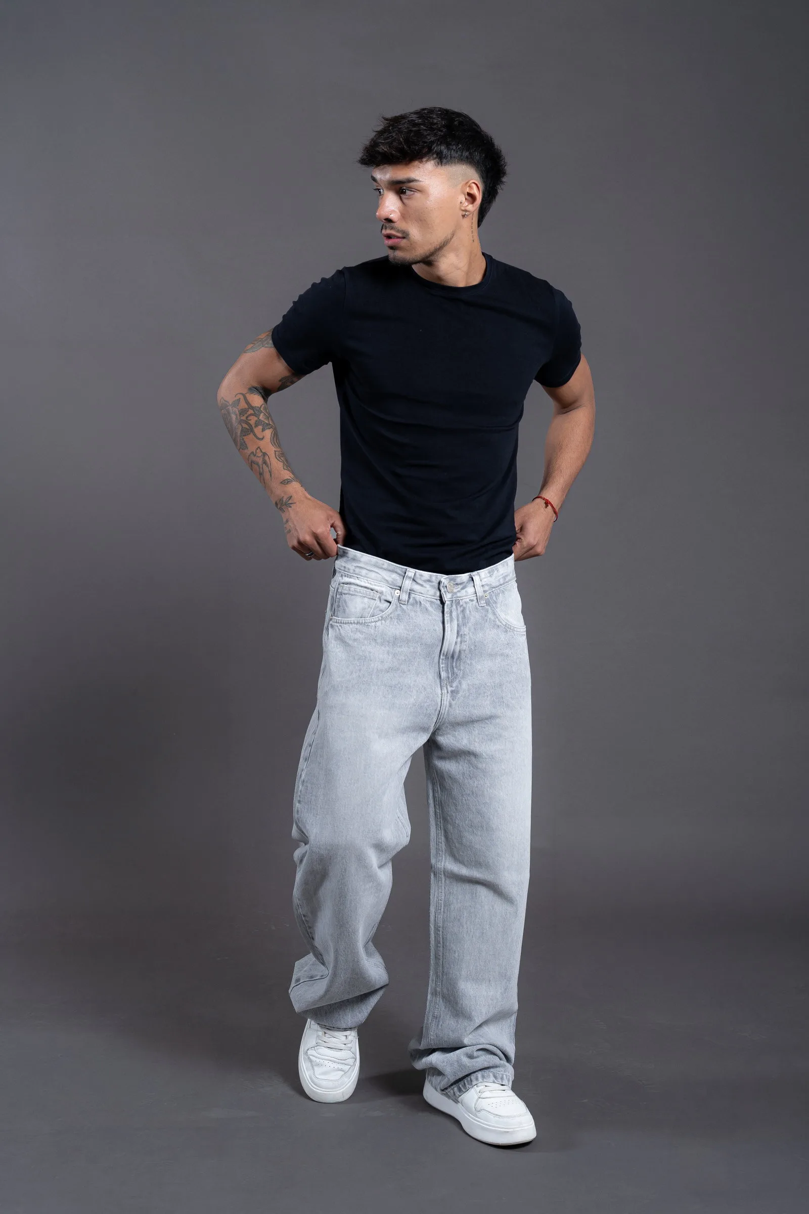 Jeans baggy gris BT - Imagen 3
