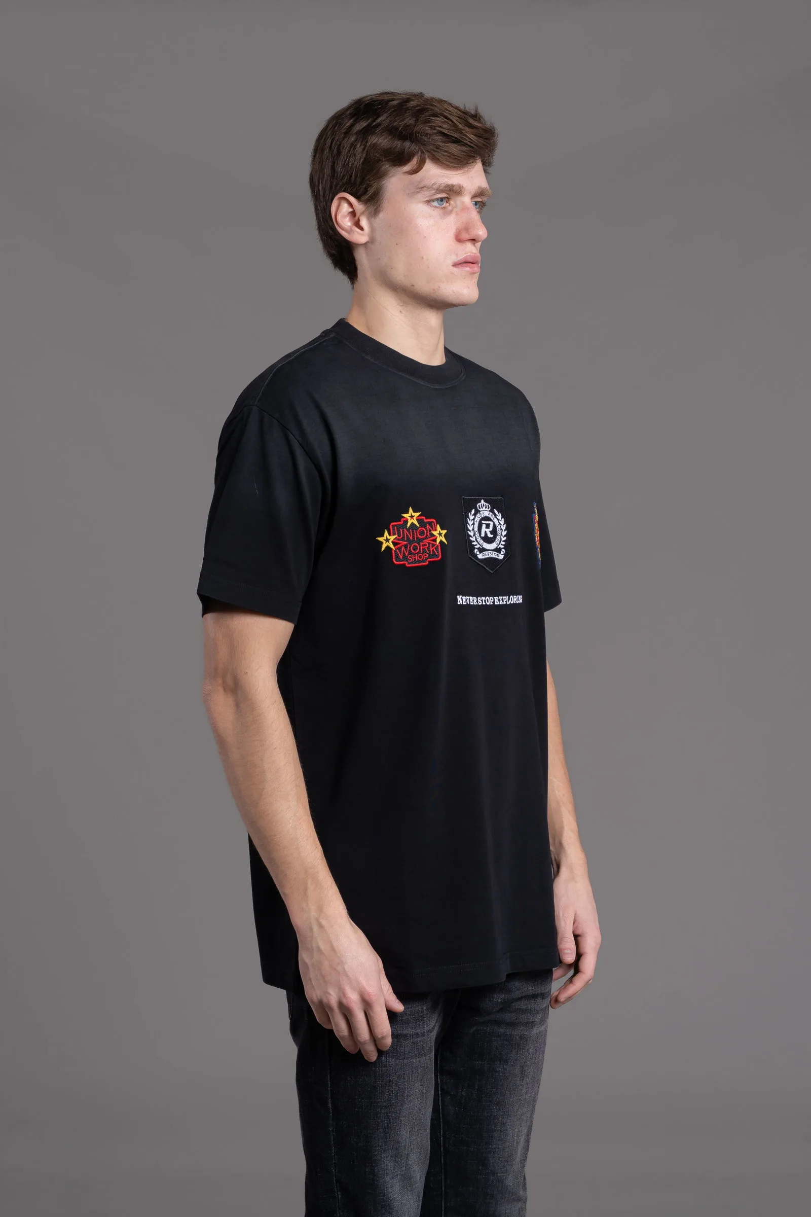 Alternative view of 08rm Remera black Triple aplique