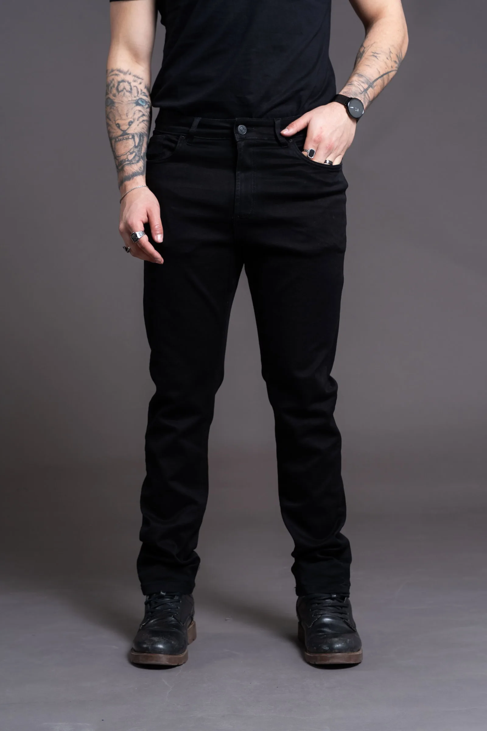 Jeans Slim fit Negro Saten
