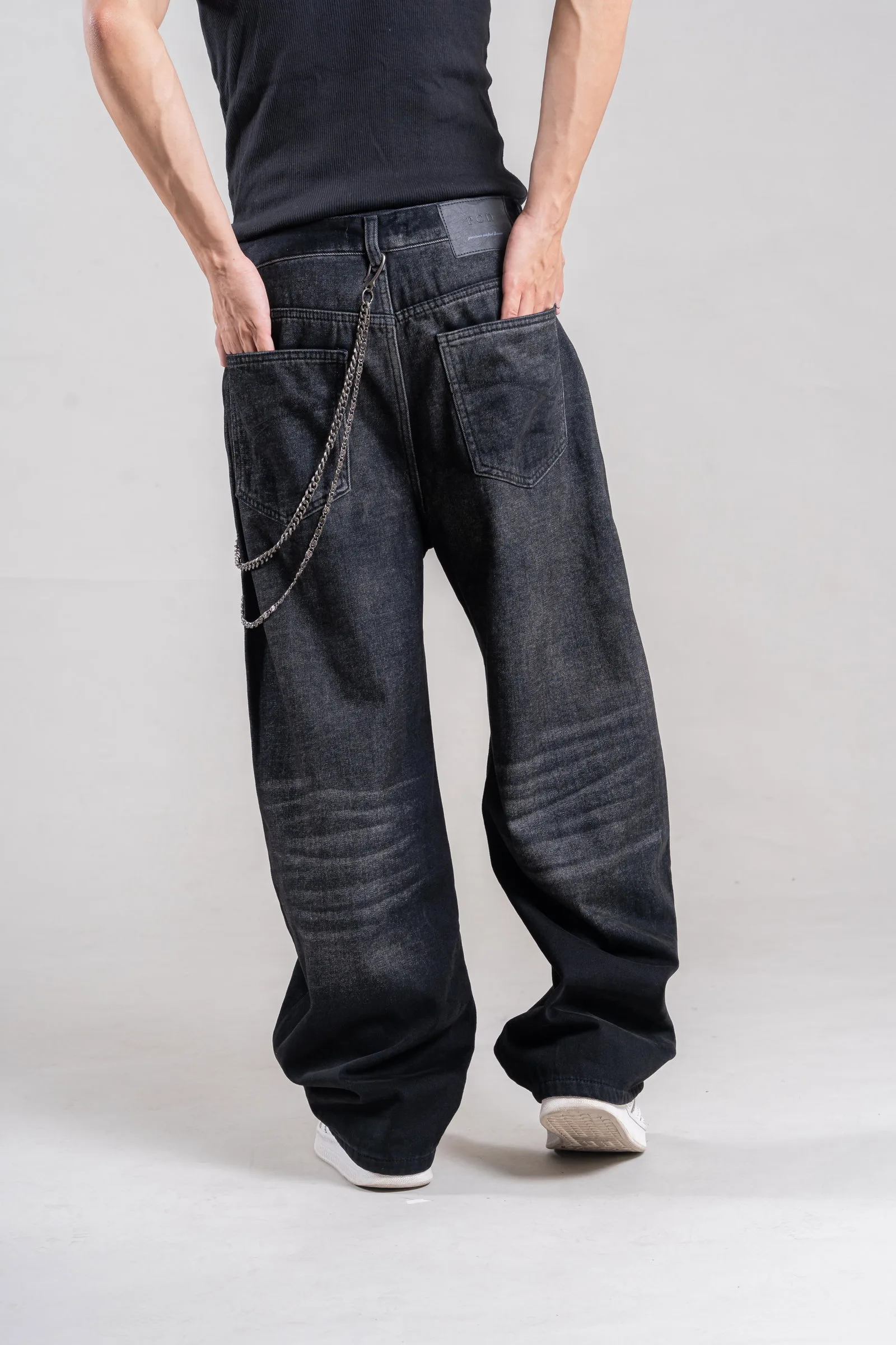 180100-1 JEANS BAGGY BLACk - Imagen 4