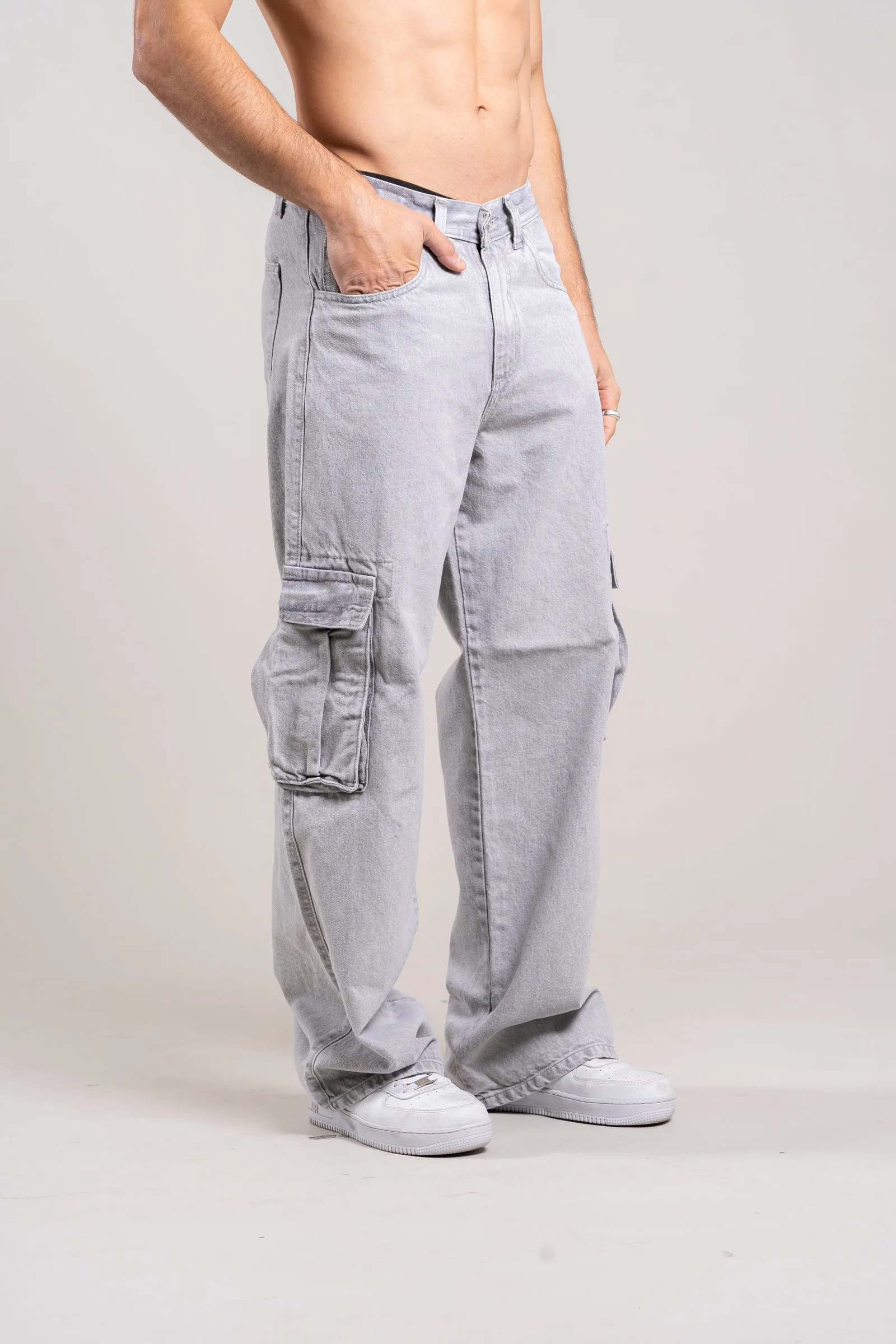 Alternative view of 308 wide leg gray ULTIMOS TALLES