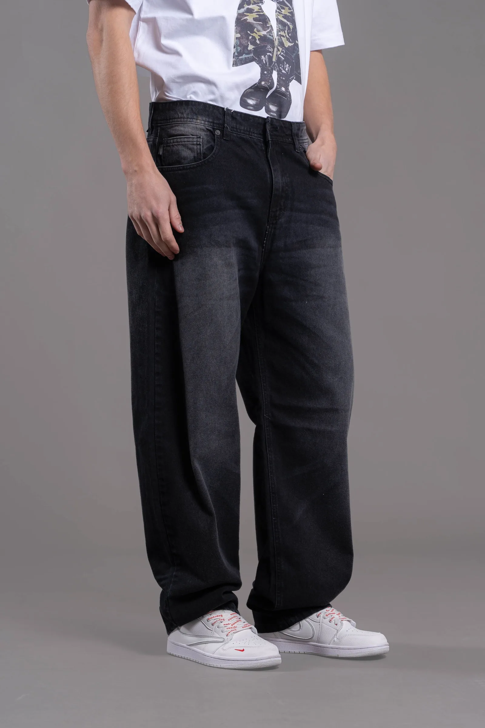 Alternative view of 456 Baggy Faded Black