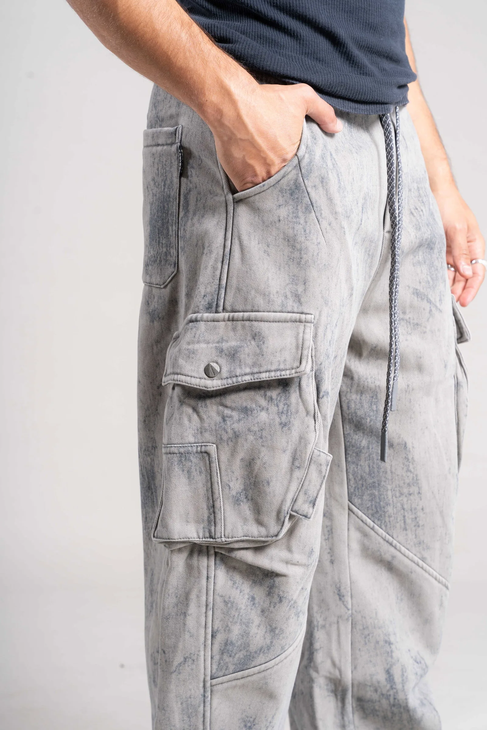 8026B Cargo Baggy Acid Grey - Imagen 3