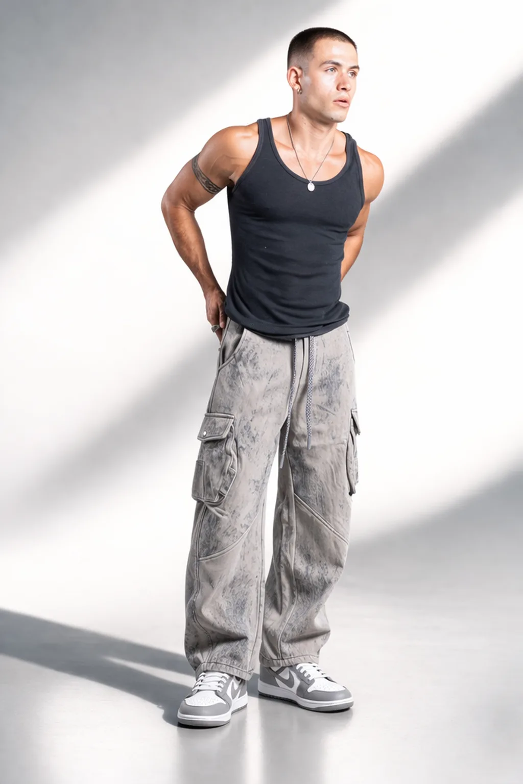 8026B Cargo Baggy Acid Grey - Imagen 4