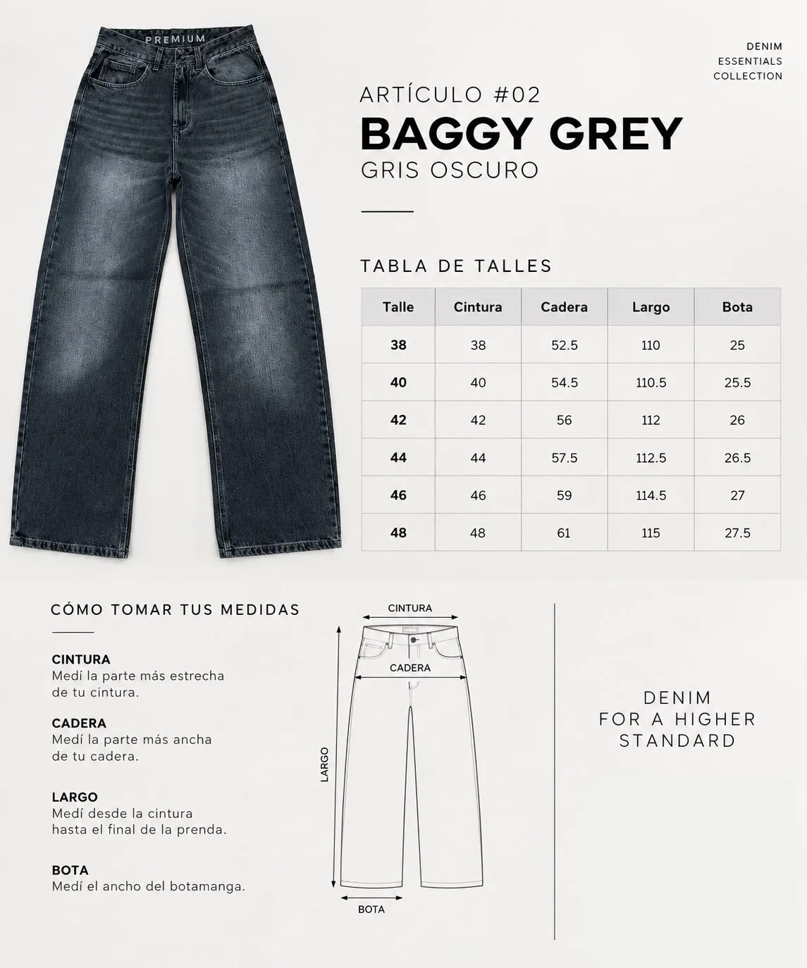 Jeans baggy gris oscuro BT - Imagen 4